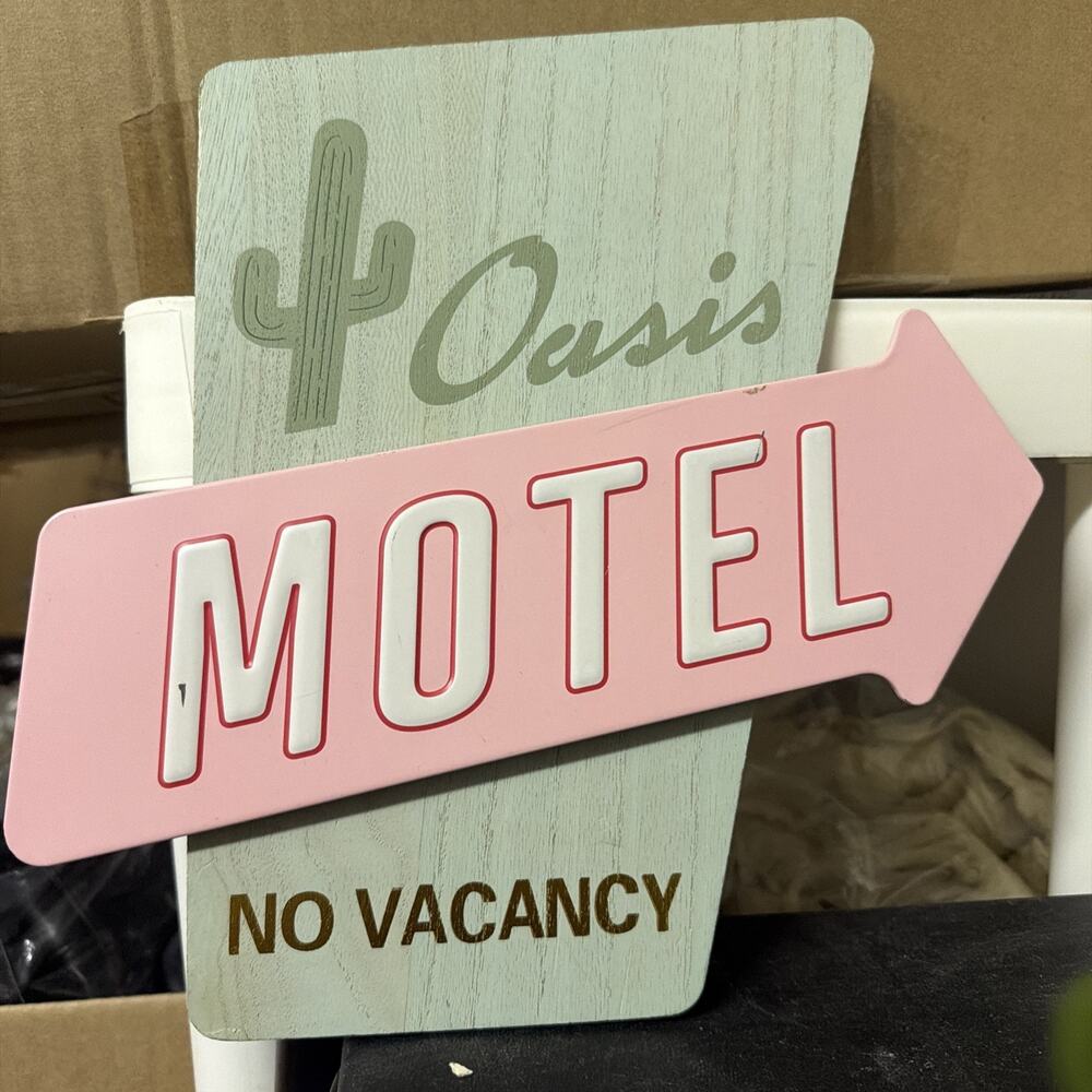 Retro Route 66 Oasis Motel Novelty Wall Decor Sign Brand No Vacancy New